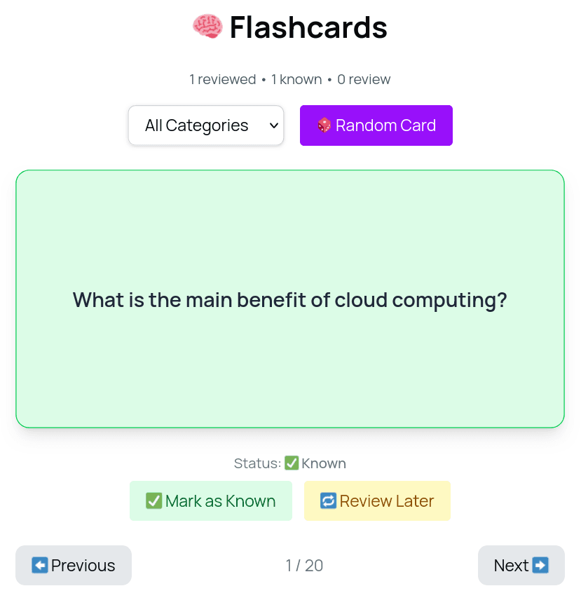 Flash Cards Screenshot